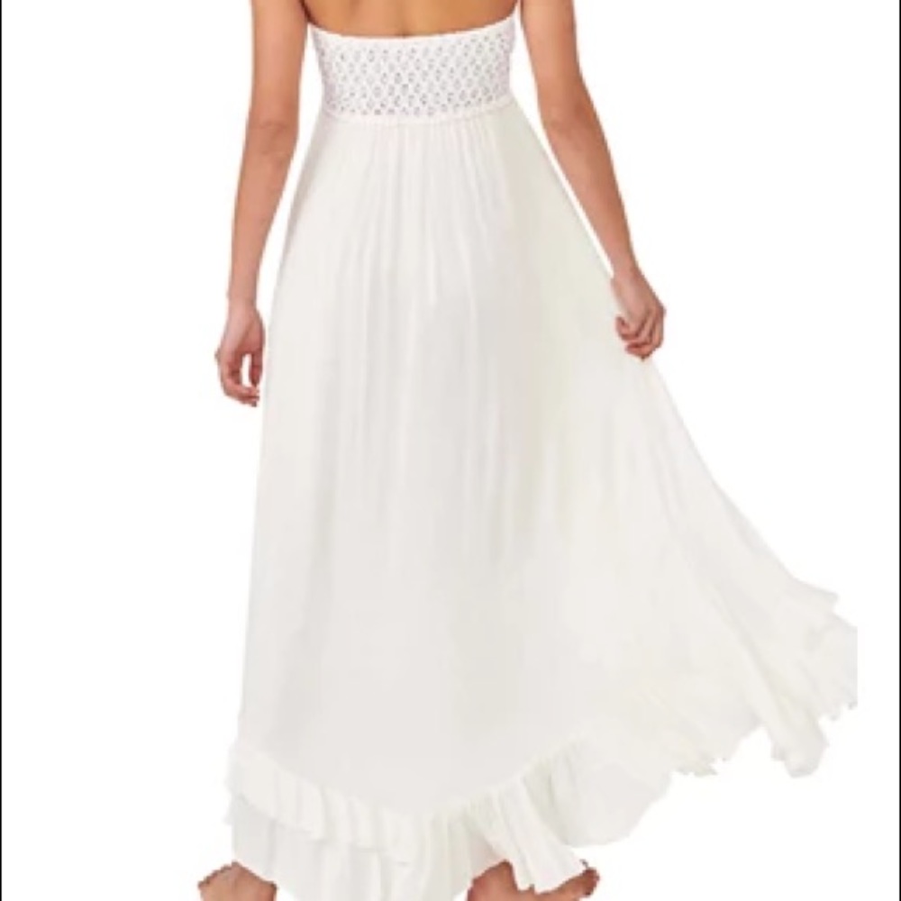 Strapless corset dress Free People white boho dress maxi dress open back - Picture 4 of 16